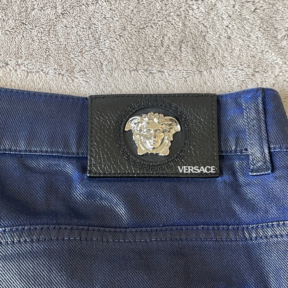Versace Men's Dark Blue Slim Jeans - Picture 4 of 7